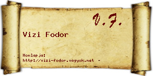 Vizi Fodor névjegykártya